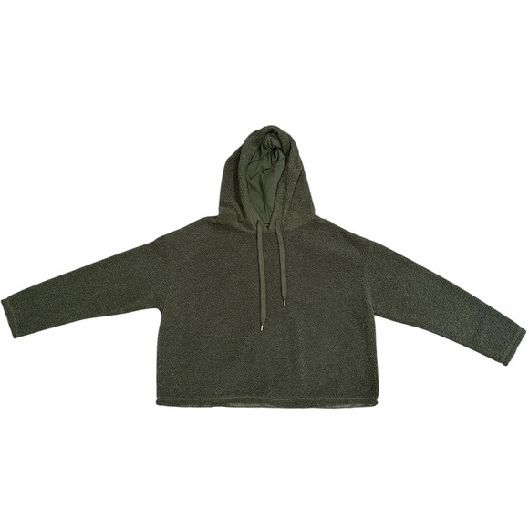 wild fable Sweaters - Wild Fable Olive Green Sherpa Hoodie
